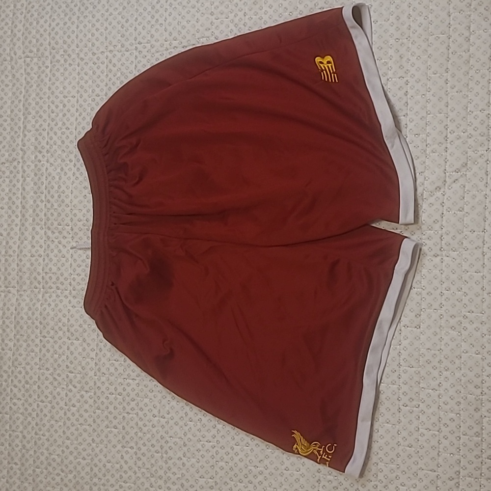 New Balance Kids Liverpool Soccer Shorts with Yellow Logos
